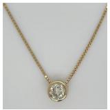 Sterling Silver 5mm Cubic Zirconia Necklace