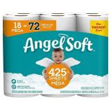 18 Mega Rolls Angel Soft Toilet Paper