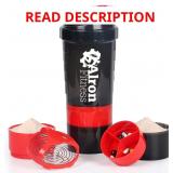 3pk Branded Protein Shaker Bottle 500ml (Red)