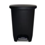 13Gal Black Step-On Trash Can with Odor Lid
