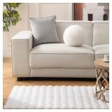 4x6ft Faux Rabbit Fur Rug White Ashler