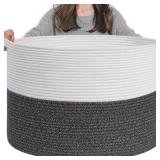 INDRESSME Large Cotton Rope Basket 21.7in