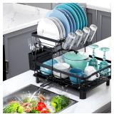 2-Tier Dish Drying Rack with Drain Board