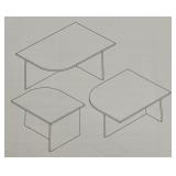 3pc Faux Marble Coffee Table Set