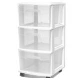 Homz Clear Plastic 3 Drawer Storage Tower