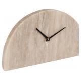 10x6in Half Moon Marble Mantel Clock Bloomingville