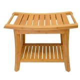 Bamboo Shower Seat w/ Storage 24 x 18.5 x 13.4'