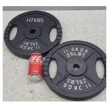 2pk Standard 1in Cast Iron Weight Plate 25lbs/ea