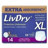 14ct XL LivDry Adult Diapers, Leak Guard