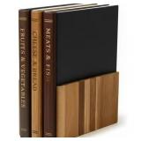 Book Cutting Board Set with Stand, Library