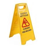19in Clean Up Wet Floor Sign Plastic Yellow