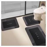 3pc Quick Dry Bath Mat Set, Assorted Sizes