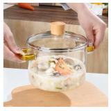 Glass Frying Pan w/Lid 3.75x5.75in