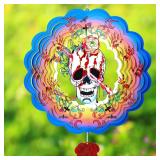Halloween Skull Butterfly Wind Spinner 14x12in