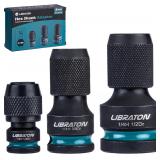 3pc Hex Converter Adapter Drive LIBRATON 1/4in