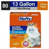 80ct White Citrus Hefty Trash Bags 13gal