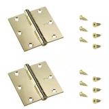 4pc Brass Full Mortise Hinge 3x3in