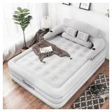 Queen Hurber Inflatable Bed with Pump & Backrest