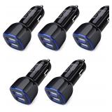 5pc Car Charger USB Adapter 2.4A