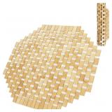 19x19 Bamboo Bath Mat Anti-Slip Easy-Clean Rug