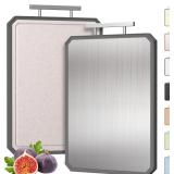 16x11in Stainless Steel 2-in-1 Cutting Board