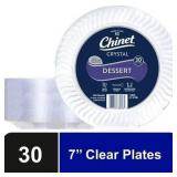 7in Crystal Dessert Plates Chinet 30Ct