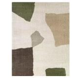 Jeanes Cream Abstract Area Rug 5x7ft