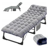 Folding Camping Cot with Pad Slsy