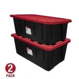 2pk Hyper Tough Storage Bin with Snap Lid 40gal