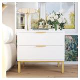 2-Drawer Wooden Nightstand 15.7x19.7x17.9in