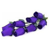 32ct Purple Wooden Petal Roses for Crafts