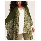 S/L J.Jill Placed Paisley Ruana 29x44in