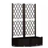 48in Dark Brown Garden Bed w/Trellis