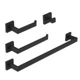 4-Piece Bath Hardware Set: Matte Black
