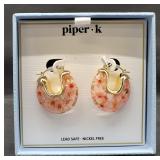Glass Pink Flowers Earrings Piper K