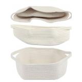 3ct Portable Rope Basket 9x6.6in