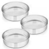 3pk Cake Pans Stainless Steel E-far 8in