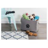DII Paw Print Collapsible Bin, Gray, 10x12x16in