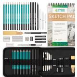 XL 34pc Drawing Set: Pencils, Pad, Eraser, Stump
