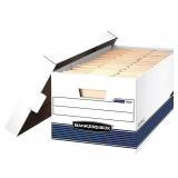 12ct Banker Box Storage Box w/ Lift Lid 10x12x24in