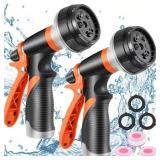 2 Pack Garden Hose Nozzle, 8 Spray Patterns