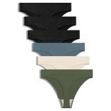 6pk Seamless Thong Panties, Size Small