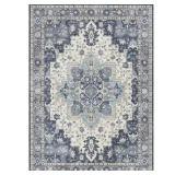 Medallion Navy Blue Persian Rug 9x12ft