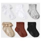 6pk Cat & Jack Baby Girls Socks 12-24M