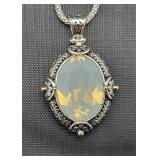 Bleu Sage Crystal & Silver Necklace 18in