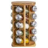 20-Jar Orii Rotating Bamboo Spice Rack 7.3x13.75in