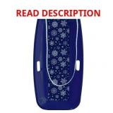MinnARK Blue Snowflake Sled, Plastic Toboggan