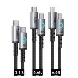 3pc INIU USB-C to USB-C Cable 6.6ft