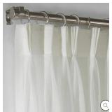 1pc Pleated Sheer Linen Curtain 100x108in