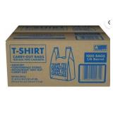 1,000ct T-Shirt Carry-Out Bags 11.5x6.5x22in